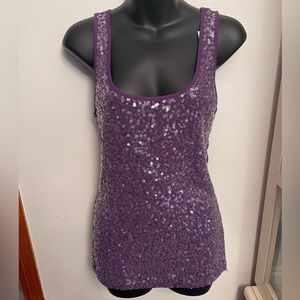 NWT Old Navy womens purple sequin tank top size medium